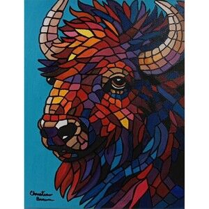 Hand Painted Art Painting Mixed Media On 11 X 14 Canvas